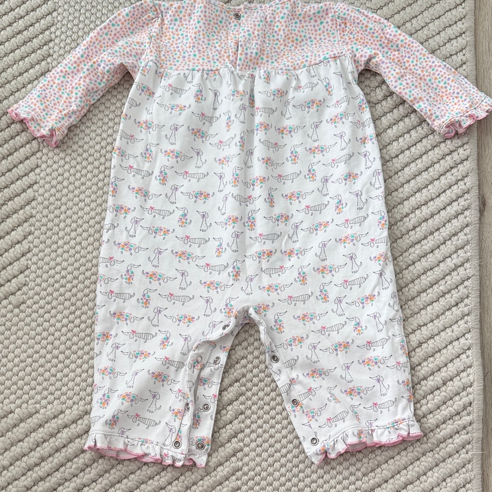 Kissy Kissy White Baby Footie with Pink and Multicolor Floral Print - Picture 4 of 4